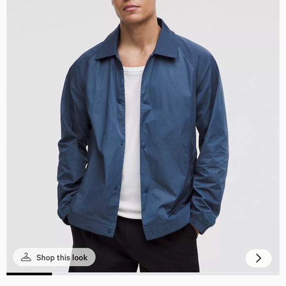 lululemon athletica Coaches Water-Resistance Men's Blue Lightweight Jacket